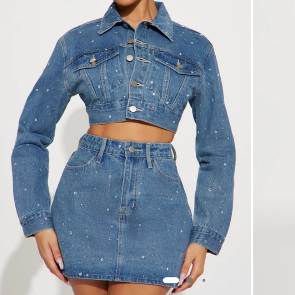 Fashion Nova Blue Denim Mini Skirt